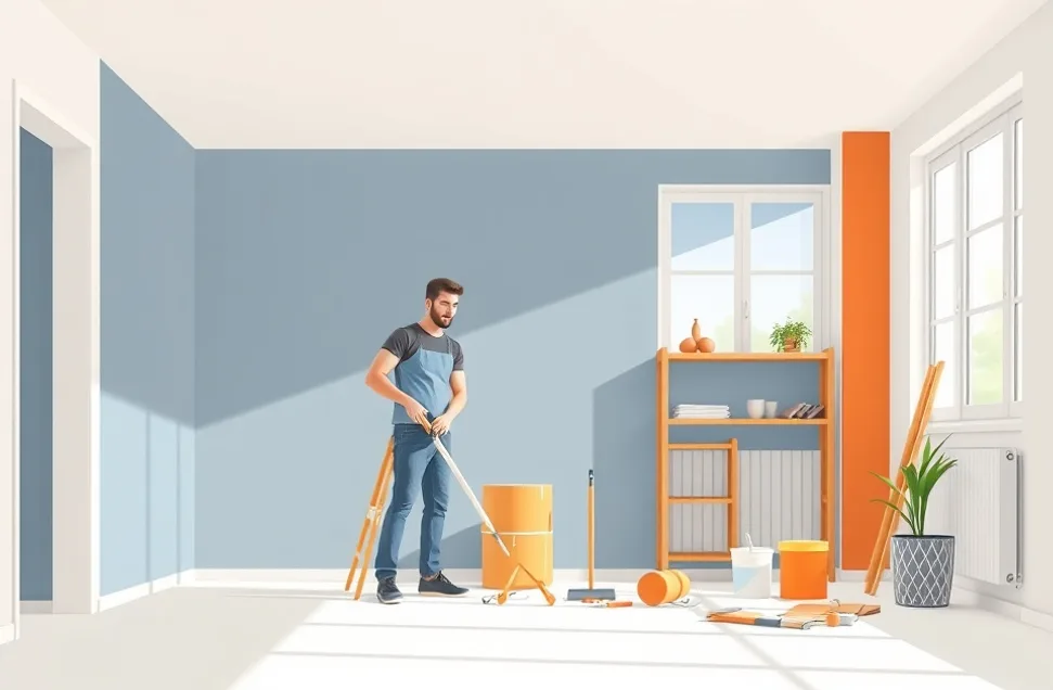 Intérieur rénové après travaux de peinture à Illzach