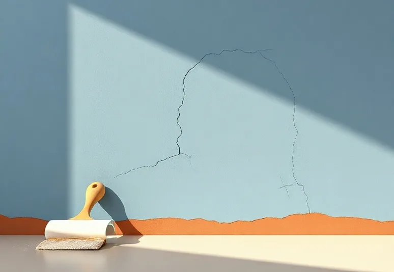 Ponçage et rebouchage des fissures avant mise en peinture